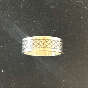 Men’s Available Size 9 Tribal Woven Design Stainless Steel Band Ring